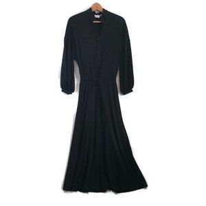 Newport News SZ XS Maxi Dress Black Stretch LBD